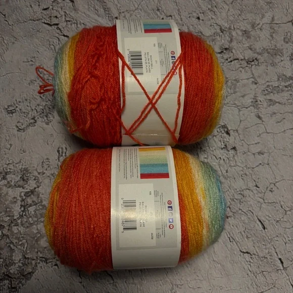 Two Skeins Lion Brand “Beach Ball” Cupcake Yarn, 5.3 oz. Each - Picture 2 of 2